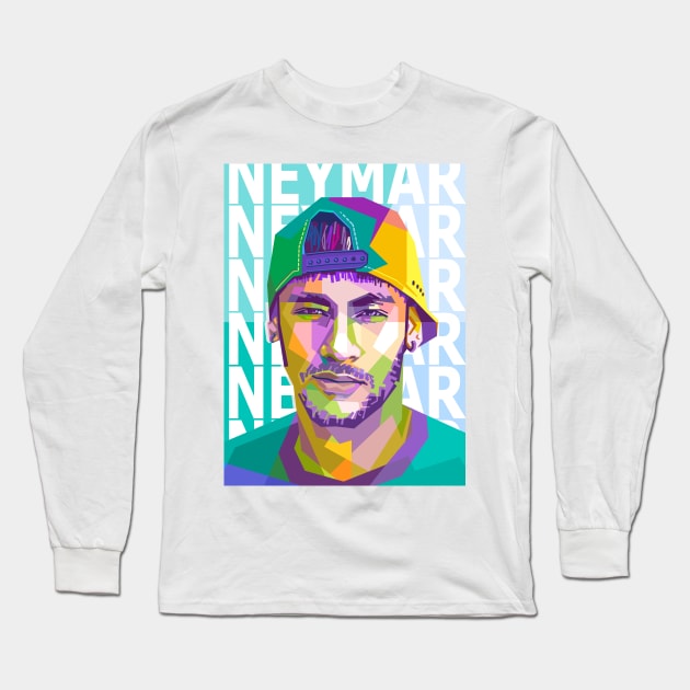 Neymar Jr Long Sleeve T-Shirt by lots of artWork